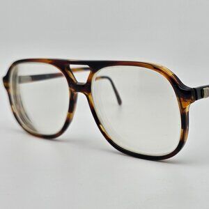 Liberty Optical L.O. 7 Z87 Tortoise Vintage Aviator Eyeglasses Frame USA 56mm